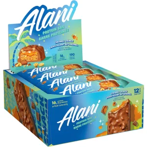 Home alani nu protein bars 12x48 gram box caramel crunch *door crasher*