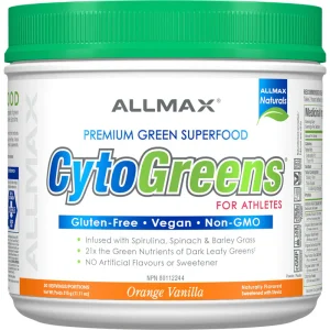allmax cytogreens 315 grams / 30 servings orange vanilla